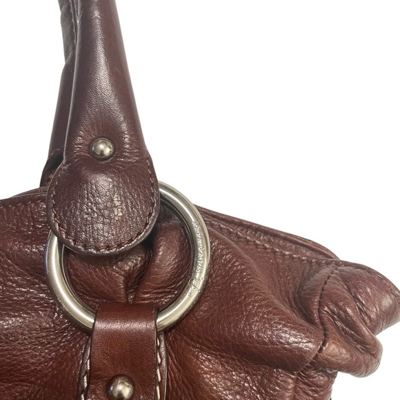 Leather Purse B.MAKOWSKY Raisin Brown Belted Clip Shoulder Bag - Picture 6 of 16